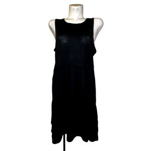 GAP Dress Women's Size L Large Black Sleeveless Tiered Cotton Tunic Pullover